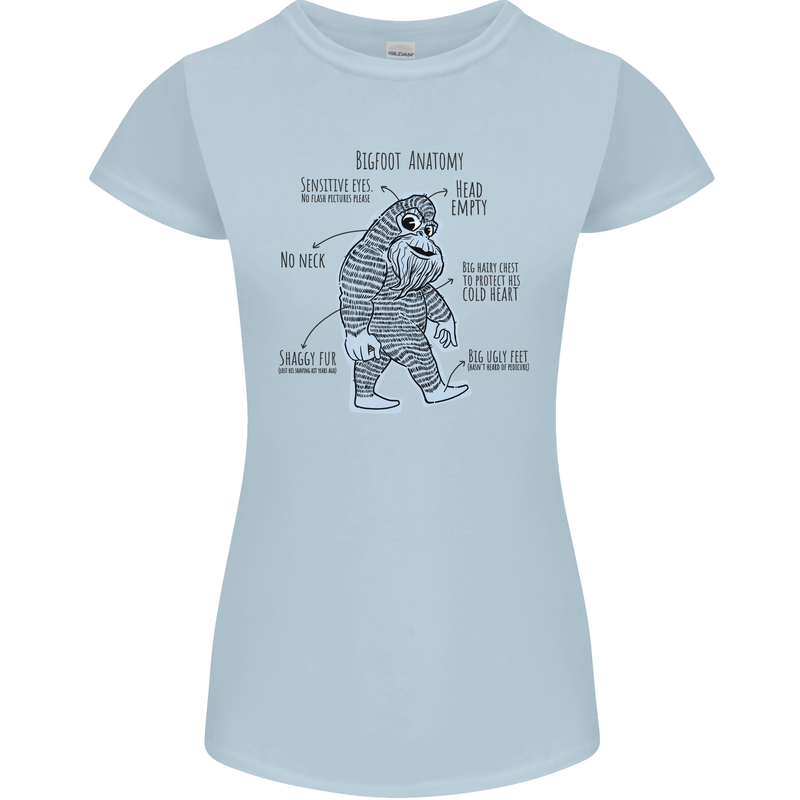 The Anatomy of Bigfoot Womens Petite Cut T-Shirt Light Blue