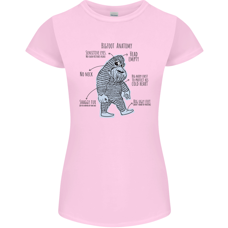 The Anatomy of Bigfoot Womens Petite Cut T-Shirt Light Pink