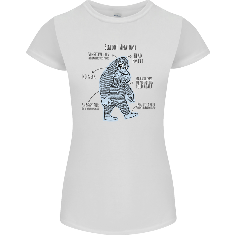 The Anatomy of Bigfoot Womens Petite Cut T-Shirt White