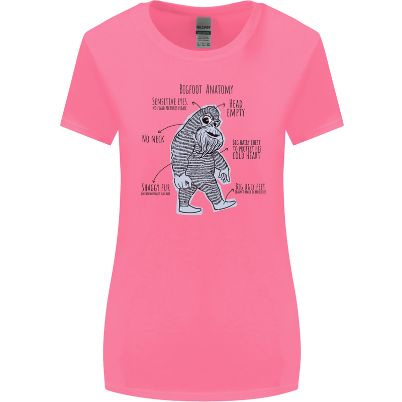 The Anatomy of Bigfoot Womens Wider Cut T-Shirt Azalea