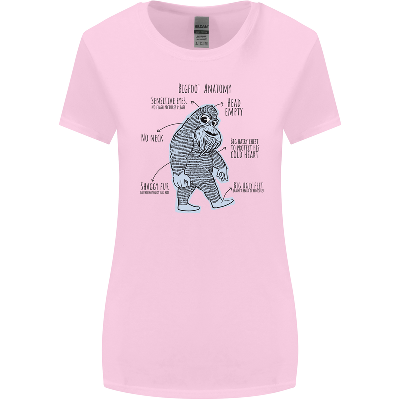 The Anatomy of Bigfoot Womens Wider Cut T-Shirt Light Pink