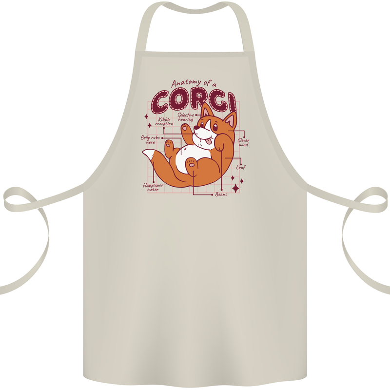 The Anatomy of a Corgi Dog Cotton Apron 100% Organic Natural