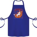 The Anatomy of a Corgi Dog Cotton Apron 100% Organic Royal Blue