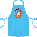 The Anatomy of a Corgi Dog Cotton Apron 100% Organic Turquoise