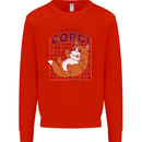 The Anatomy of a Corgi Dog Kids Sweatshirt Jumper Bright Red
