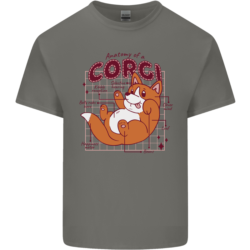 The Anatomy of a Corgi Dog Kids T-Shirt Childrens Charcoal
