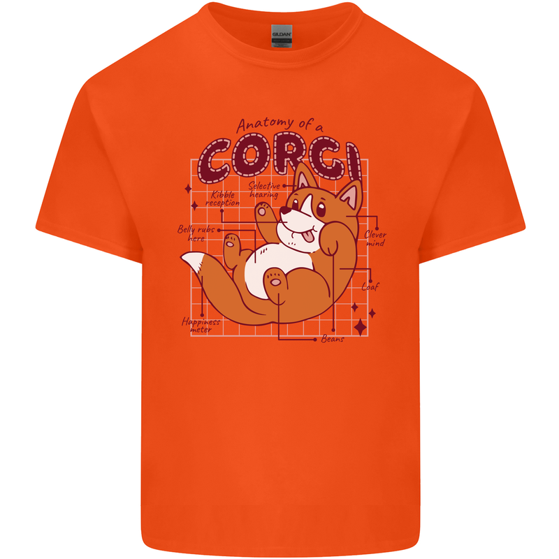 The Anatomy of a Corgi Dog Kids T-Shirt Childrens Orange