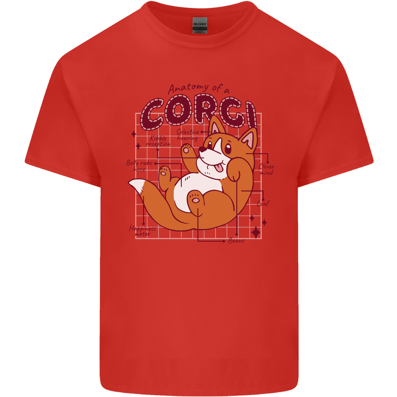 The Anatomy of a Corgi Dog Kids T-Shirt Childrens Red
