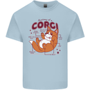 The Anatomy of a Corgi Dog Mens Cotton T-Shirt Tee Top Light Blue