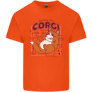 The Anatomy of a Corgi Dog Mens Cotton T-Shirt Tee Top Orange