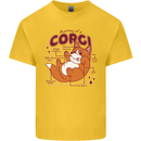 The Anatomy of a Corgi Dog Mens Cotton T-Shirt Tee Top Yellow
