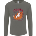 The Anatomy of a Corgi Dog Mens Long Sleeve T-Shirt Charcoal