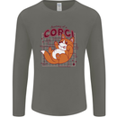 The Anatomy of a Corgi Dog Mens Long Sleeve T-Shirt Charcoal