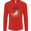 The Anatomy of a Corgi Dog Mens Long Sleeve T-Shirt Red