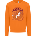 The Anatomy of a Corgi Dog Mens Sweatshirt Jumper Orange