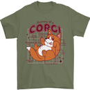 The Anatomy of a Corgi Dog Mens T-Shirt 100% Cotton Military Green