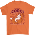 The Anatomy of a Corgi Dog Mens T-Shirt 100% Cotton Orange