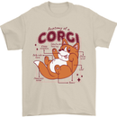 The Anatomy of a Corgi Dog Mens T-Shirt 100% Cotton Sand