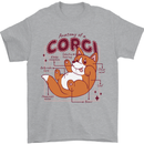 The Anatomy of a Corgi Dog Mens T-Shirt 100% Cotton Sports Grey