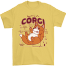 The Anatomy of a Corgi Dog Mens T-Shirt 100% Cotton Yellow