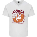 The Anatomy of a Corgi Dog Mens V-Neck Cotton T-Shirt White