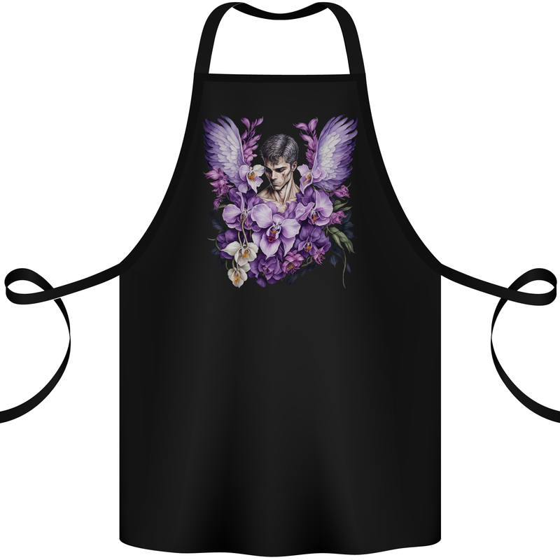 The Archangel Michael Gothic Goth Angel Cotton Apron 100% Organic Black