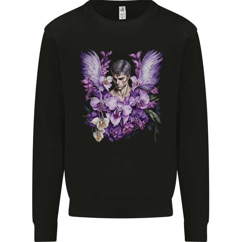 The Archangel Michael Gothic Goth Angel Mens Sweatshirt Jumper Black