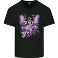 The Archangel Michael Gothic Goth Angel Mens V-Neck Cotton T-Shirt Black