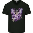 The Archangel Michael Gothic Goth Angel Mens V-Neck Cotton T-Shirt Black