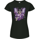 The Archangel Michael Gothic Goth Angel Womens Petite Cut T-Shirt Black
