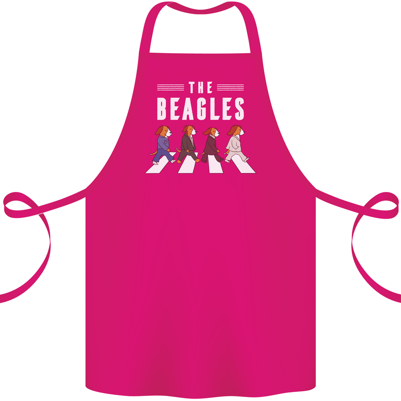 The Beagles Funny Music Parody Cotton Apron 100% Organic Pink