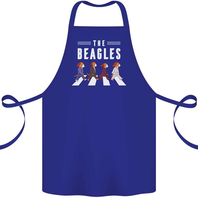 The Beagles Funny Music Parody Cotton Apron 100% Organic Royal Blue