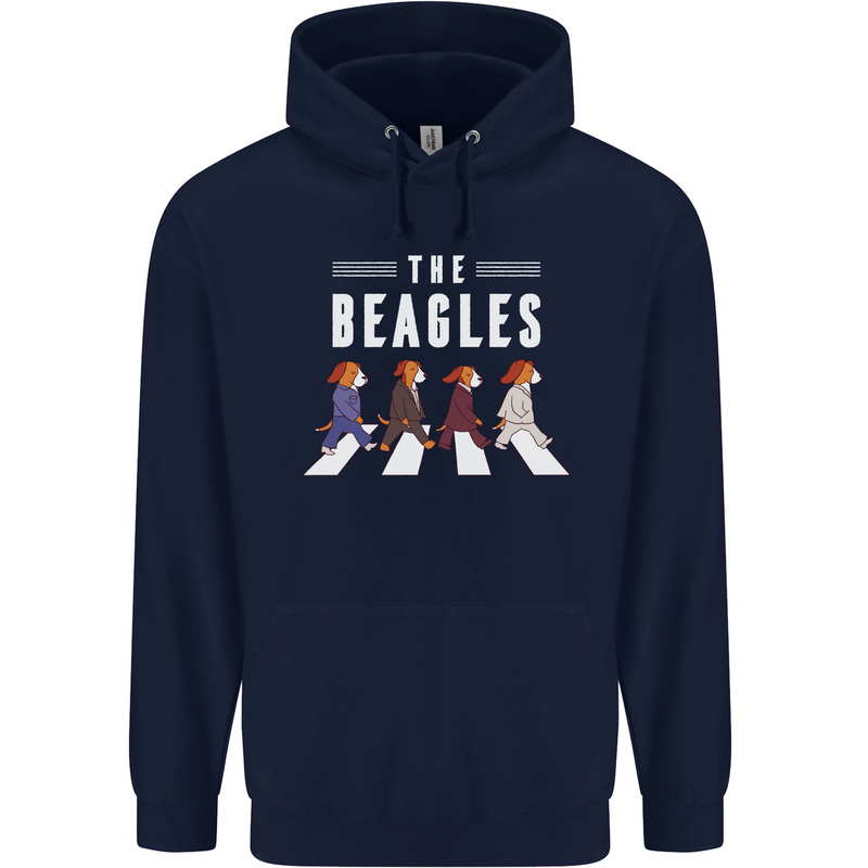 The Beagles Funny Music Parody Mens 80% Cotton Hoodie Navy Blue