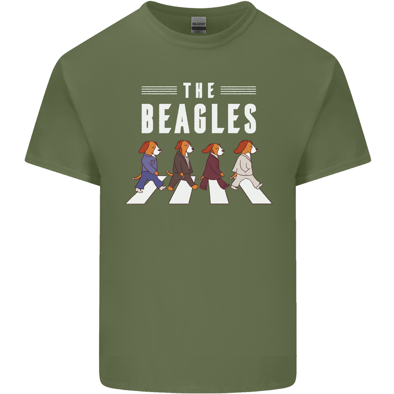 The Beagles Funny Music Parody Mens Cotton T-Shirt Tee Top Military Green