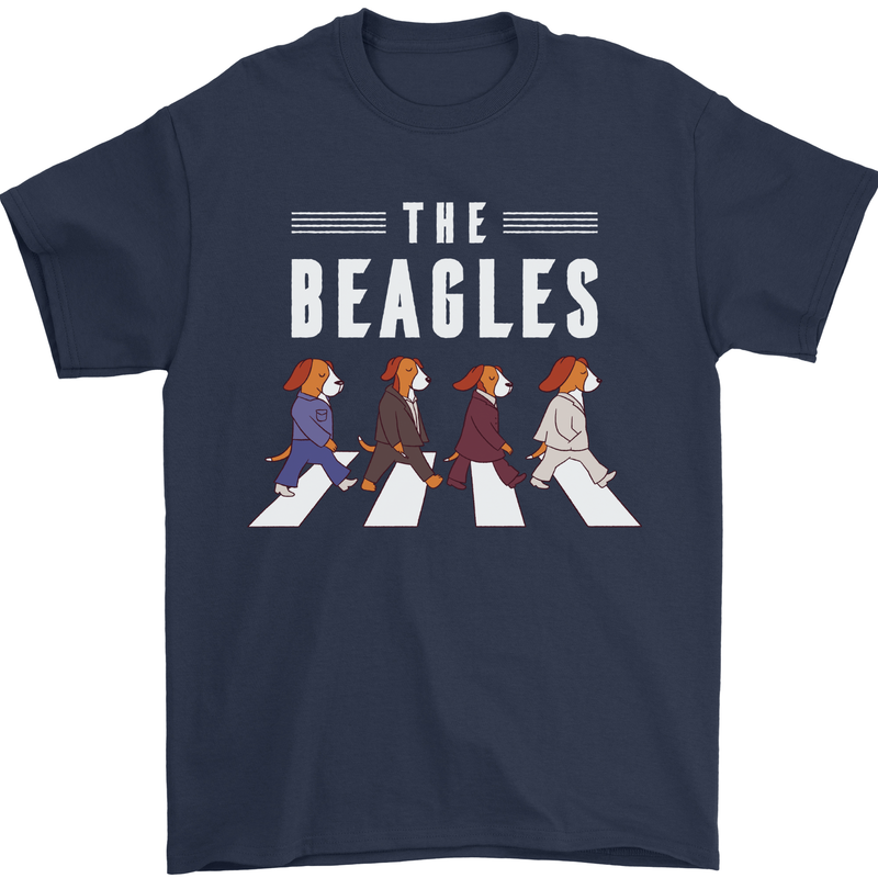 The Beagles Funny Music Parody Mens T-Shirt 100% Cotton Navy Blue
