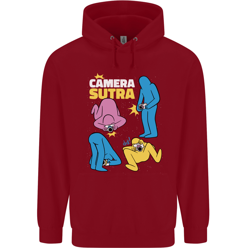 The Camera Sutra Funny Photography Photographer Childrens Kids Hoodie Red