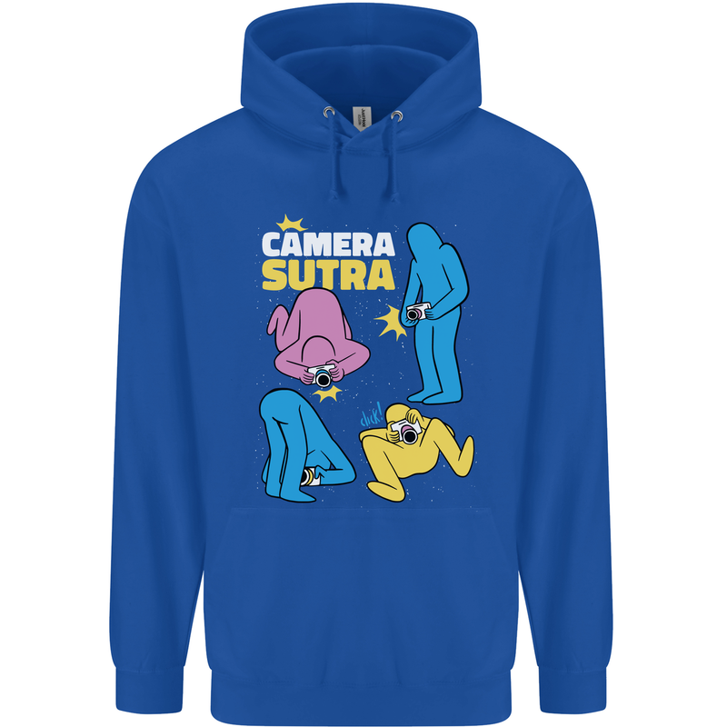 The Camera Sutra Funny Photography Photographer Childrens Kids Hoodie Royal Blue