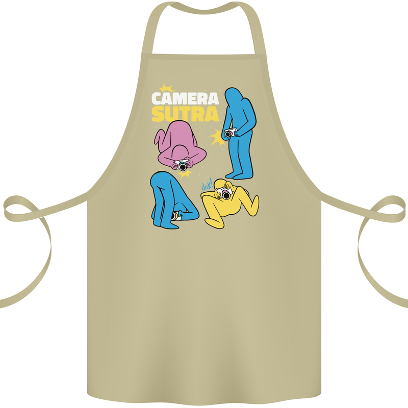 The Camera Sutra Funny Photography Photographer Cotton Apron 100% Organic Khaki