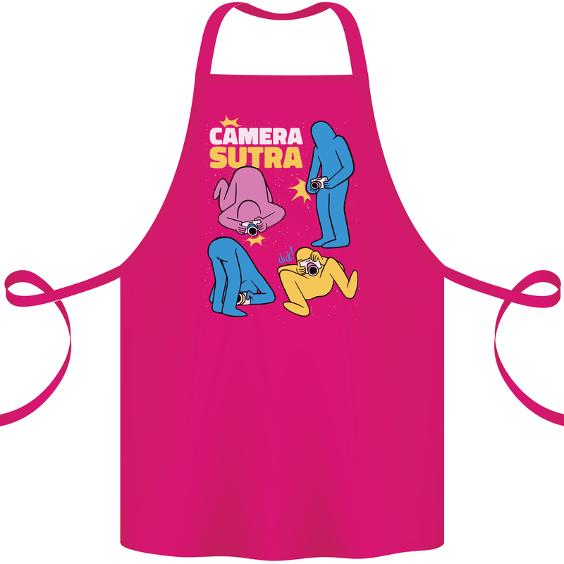 The Camera Sutra Funny Photography Photographer Cotton Apron 100% Organic Pink