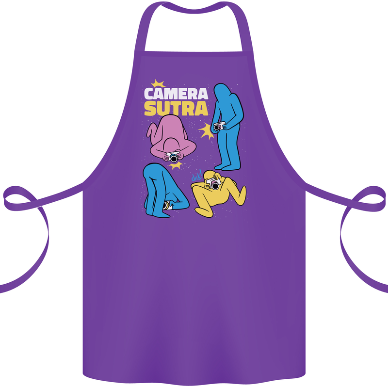 The Camera Sutra Funny Photography Photographer Cotton Apron 100% Organic Purple