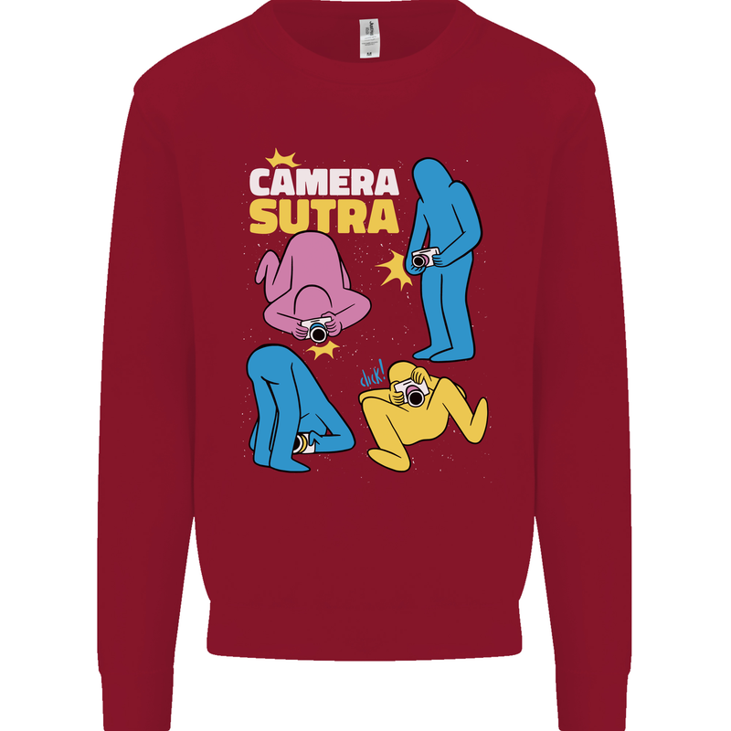 The Camera Sutra Funny Photography Photographer Kids Sweatshirt Jumper Red