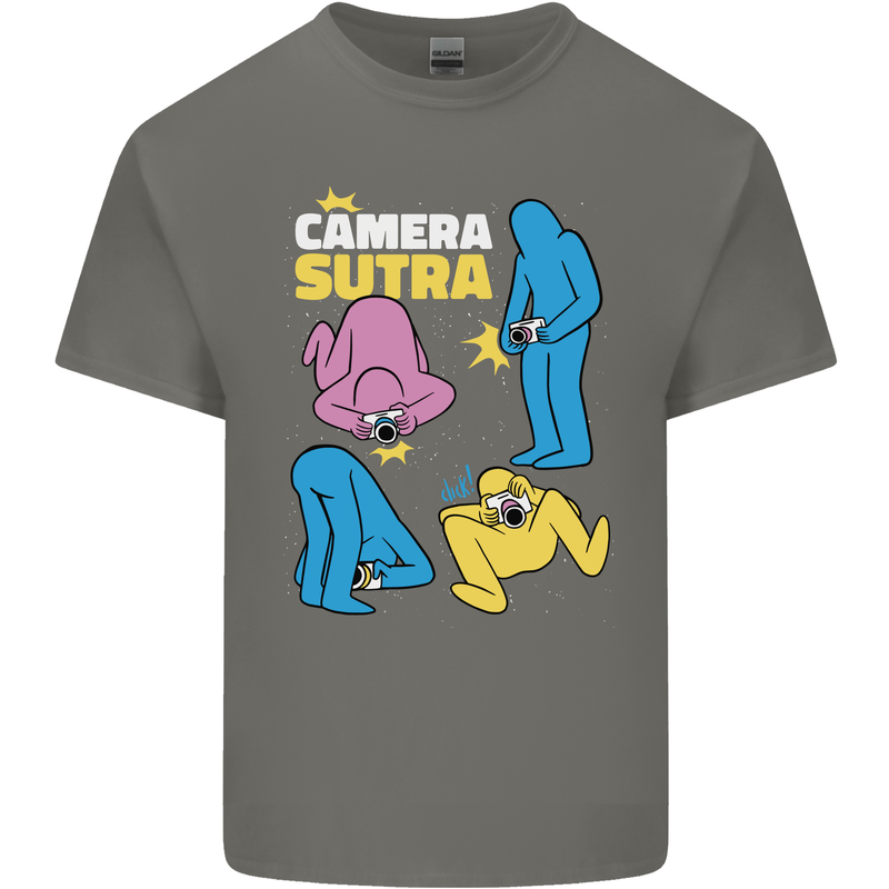 The Camera Sutra Funny Photography Photographer Kids T-Shirt Childrens Charcoal