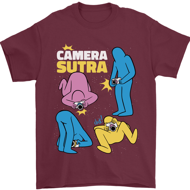 The Camera Sutra Funny Photography Photographer Mens T-Shirt 100% Cotton Maroon