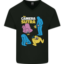 The Camera Sutra Funny Photography Photographer Mens V-Neck Cotton T-Shirt Black