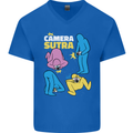 The Camera Sutra Funny Photography Photographer Mens V-Neck Cotton T-Shirt Royal Blue