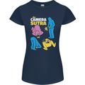 The Camera Sutra Funny Photography Photographer Womens Petite Cut T-Shirt Navy Blue