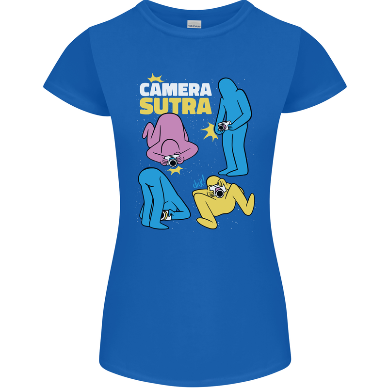 The Camera Sutra Funny Photography Photographer Womens Petite Cut T-Shirt Royal Blue