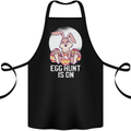 The Egg Hunt is on Funny Easter Rabbit Bunny Cotton Apron 100% Organic Black