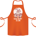 The Egg Hunt is on Funny Easter Rabbit Bunny Cotton Apron 100% Organic Orange