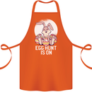 The Egg Hunt is on Funny Easter Rabbit Bunny Cotton Apron 100% Organic Orange